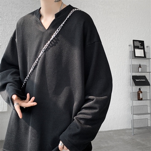 8XL-M长袖打底衫T恤V领针织体恤麦穗条卫衣加肥加大码TX3102特P35图片