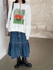 现货小牛印花卫衣，女装卫衣/绒衫，魅力布梵