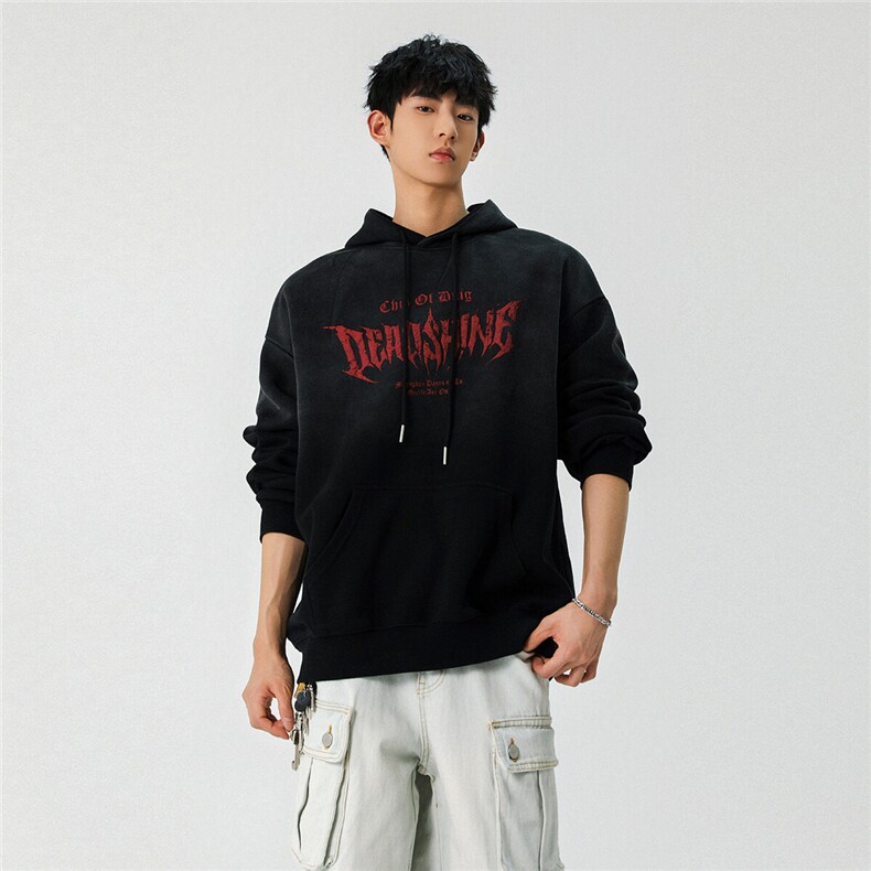 25新春字母扎染宽松潮牌韩版连帽卫衣W5020/P89128,男装卫衣,星座202