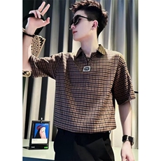 青少年短袖POLO衫男T恤2025男装上衣痞帅夏装衣服半袖帅tT371，男装Polo衫，星座1116A-2（原606A-1）
