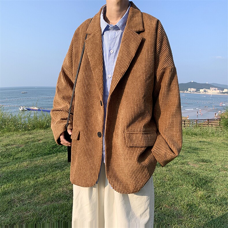 灯芯绒西服外套男韩版潮流痞帅dk西装春季X2115P58图片