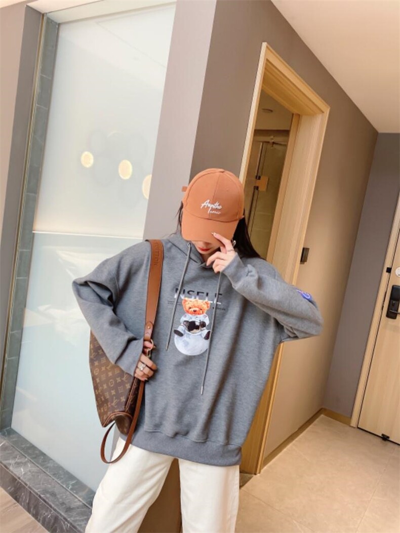 现货冬季休闲时尚加绒卫衣，女装卫衣/绒衫，泽妤