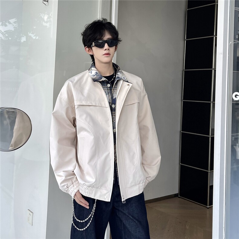 2026春季新款美式复古cleanfit格子拼接翻领夹克情侣外套TP79W362,男装夹克,电商A170