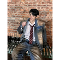 【有货】美式复古垫肩牛仔外套男cleanfit短款夹克2181CC-特P65，男装夹克，星座1007（原301D）