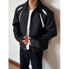 个性黑白拼色垫肩短款夹克男上衣休闲帅气韩版外套JK881，男装夹克，星座1116A（原606A-3）