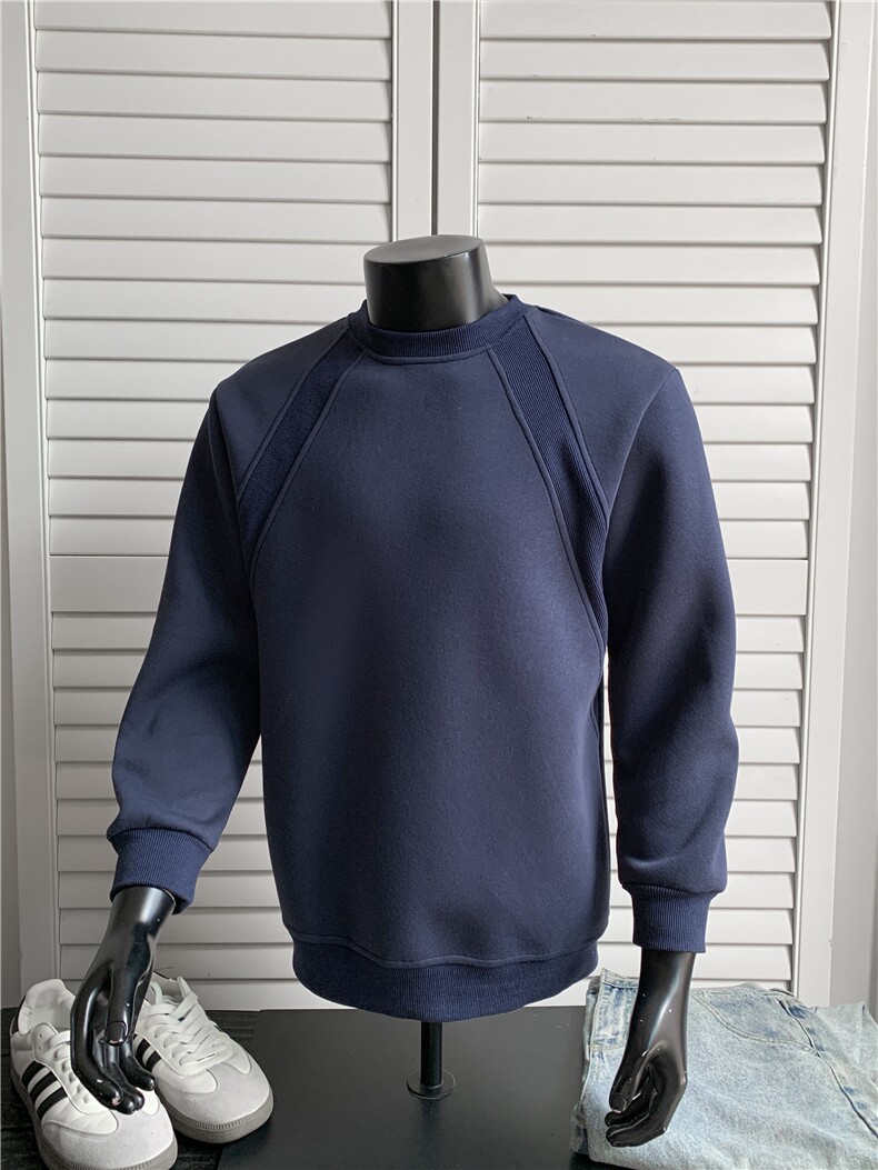 WY805-尺码M-3XL-特P26-美式解构拼接长袖打底衫宽松休闲上衣,男装T恤,星座1811B