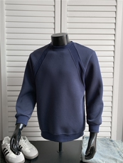 WY805-尺码M-3XL-特P26-美式解构拼接长袖打底衫宽松休闲上衣，男装T恤，星座1811B