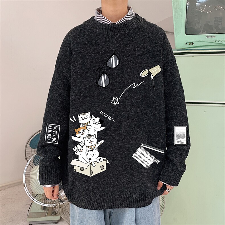M19115-P45 加绒款-P65 加厚加绒毛衣男大码毛线衣男针织衫男线衫图片