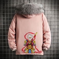 MM48203-P130冬季大毛领棉衣男士大码加厚棉袄男棉服网格，男装棉衣，电商A040A