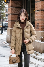 4色可选羽绒棉服女短款棉袄冬季韩版宽松面包服连帽棉衣外套，女装棉衣/棉服，雪樱依海