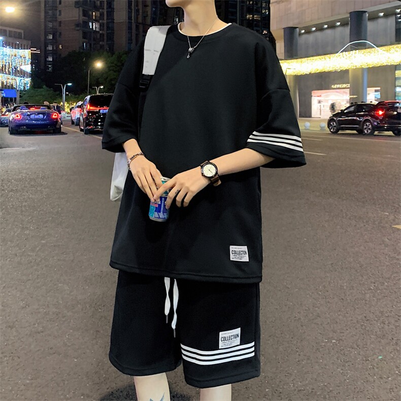 直播品质！2024夏季新款男士珠地短袖套装透气一套TZP001P70,男装T恤,电商B220
