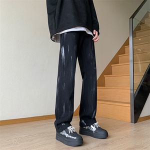 B221 美式ins高街暗黑小众喷墨直筒休闲裤子 LK23040-P60 控78图片