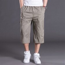 夏肥佬休闲短裤多口袋休闲7分裤加肥加大码男工装裤薄662-2款，男装休闲裤，星座802