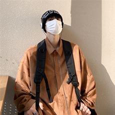 港风咖啡厅麂皮绒长袖翻领衬衫S70P48控68，男装衬衫，电商A247