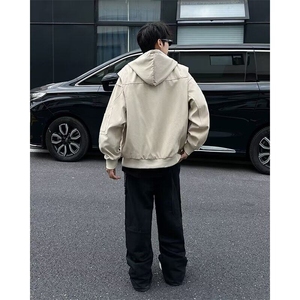 哈灵顿帆布座山雕夹克外套男冬款美式解构连帽棒球服W6318-P88图片