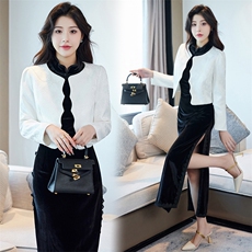 2024高端气质小披肩女春秋短外套配旗袍裙子外搭短款西装开衫，女装短外套，婵米儿