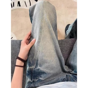 1506/QR9800/P47港风潮男夏季新款牛仔裤嘻哈潮高街潮流痞帅长裤图片