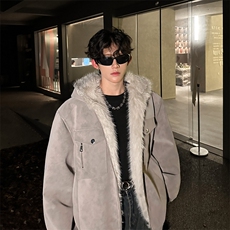 405A美式高街大毛领短款棉衣座山雕棉服MY25805-特批120控198，男装棉衣，星座405A