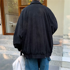 美式灯笼绒刺绣字母翻领夹克外套男女oversize潮牌棒球服W505-P69，男装夹克，星座1008-1