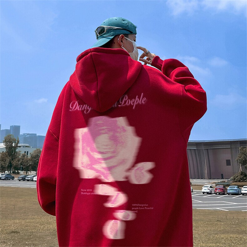 抖音得物供货 可提供视频 春装重磅美式宽松连帽卫衣DL2450图片