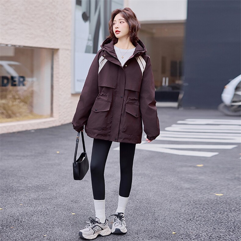 精品白鸭绒派克羽绒服女2024冬季新款休闲连帽工装情侣冲锋衣外套,女装羽绒服,E百度
