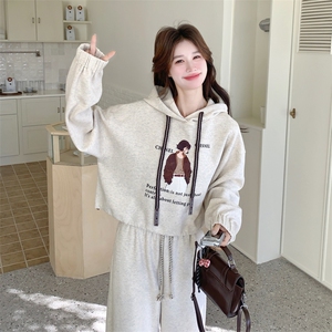 26春新款现-慵懒分盐系撞色卡通连帽卫衣套装2631-P175K288图片