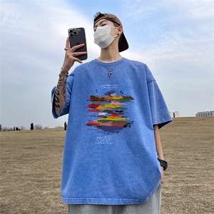 量大优 可供抖音视频 支持得物品质配合二开 美式水洗短袖t恤SX96图片