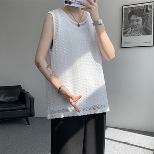 BX1130-特批30 控58 小众高品质镂空衬衫内搭大码短袖背心T恤图片