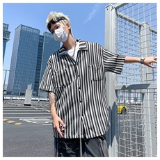 美式复古条纹短袖针织开衫外套男女夏季休闲半袖衬衣CC55，女装短外套，星座1116A-1（原606A）