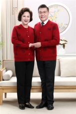 【加绒】秋冬季保暖新中式喜庆春节大码棒球领福字中老年情侣衫男装，男装情侣装，伊格尔