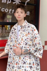 2025夏季新款港风外景大码冰丝沙滩衬衫M-5XHC25421-P35，男装衬衫，电商A022