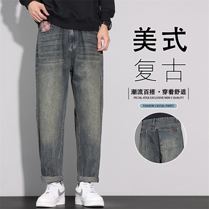 水洗直筒牛仔裤男士2026春季复古宽松休闲锥形裤K6610-P52