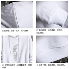 WY2147-P40纯棉连帽卫衣男大码运动帽衫宽松薄外套网格挂拍，男装卫衣，电商A040A