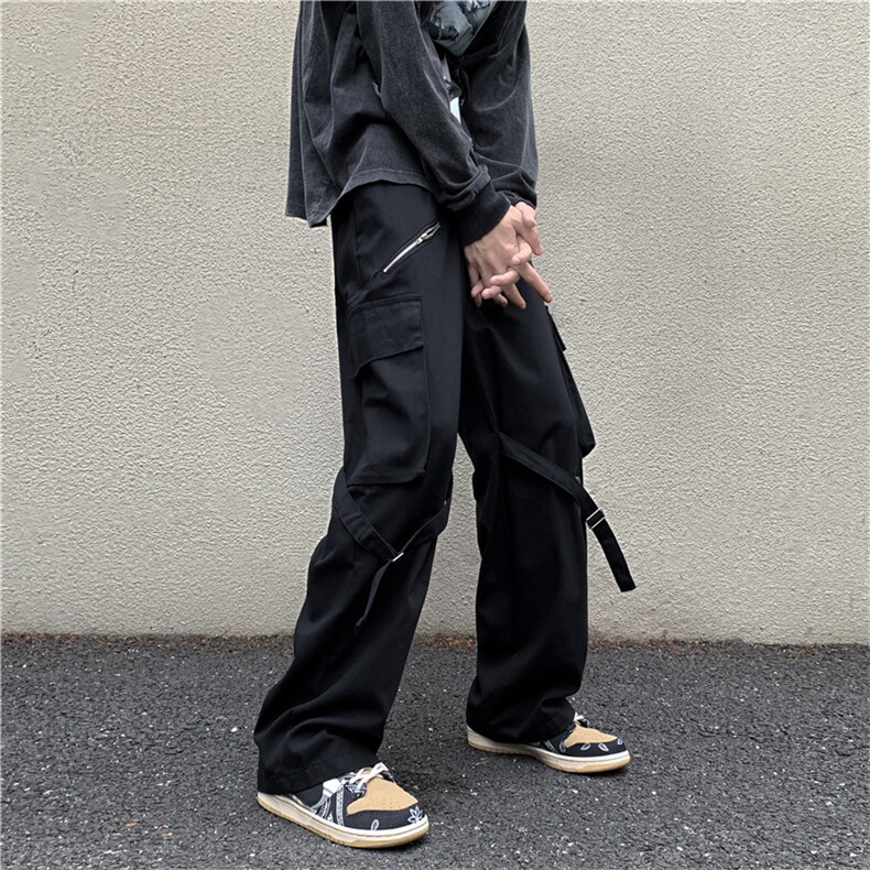 工装裤男春秋潮牌直脚韩版潮流春秋机能宽松男女休闲裤K0251-P40,男装休闲裤,星座308B-1