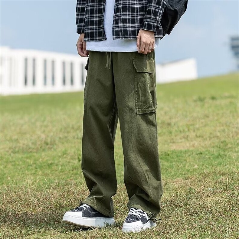 美式新款工装男生裤子秋季新款宽松阔腿显瘦百搭伞兵休闲裤潮流,女装休闲裤,星座1210-1