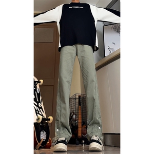 B221 美式ins暗黑高品质多口袋休闲工装裤子 LK24352-特P55控88图片