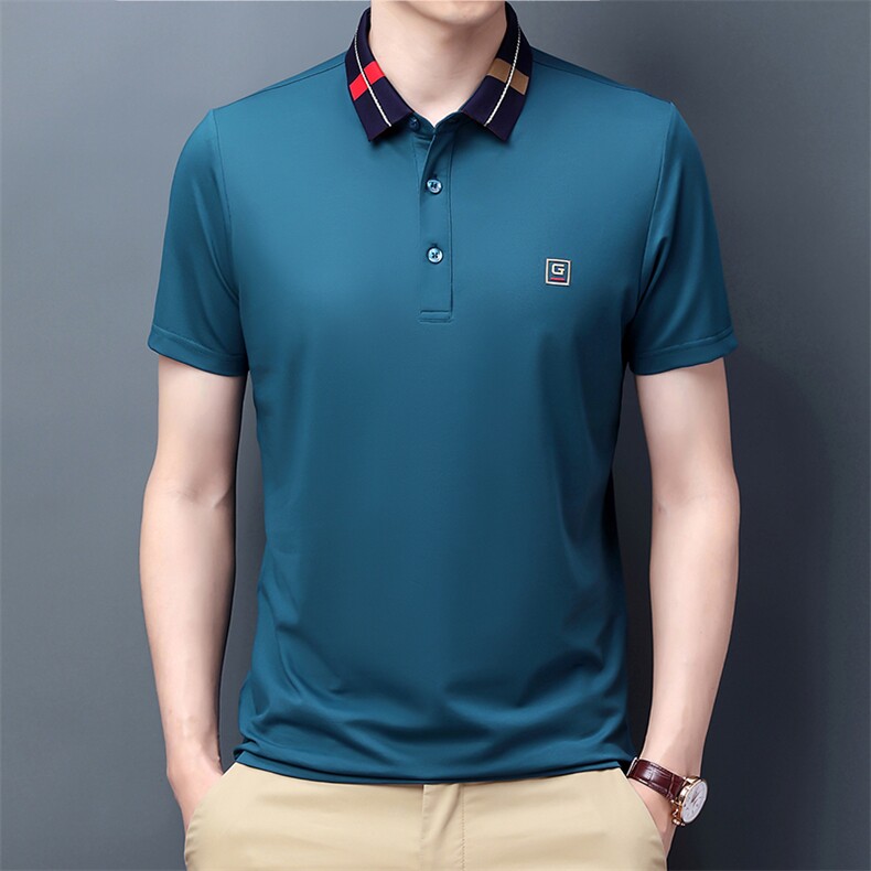 爸爸短袖t恤男40-50岁薄夏装中年男士上衣服色棉夏季中老年人爷爷,男装T恤,电商B212（原钱塘6029）