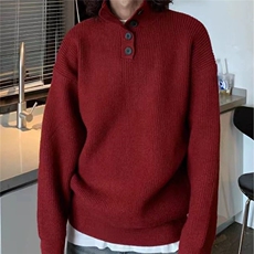 秋冬男士华夫格本命年新年毛衣长袖红色针织衫MY942，男装针织衫/毛衣，星座208-5