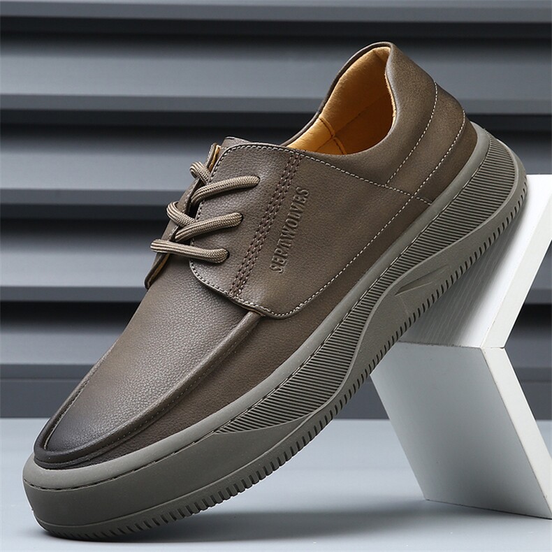 X4256-145秋季新款男鞋透气百搭厚底时尚休闲皮鞋男，男鞋皮鞋，星座1407-3