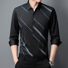 春秋2022男士无痕休闲免烫长袖翻领时尚商务纯色衬衫QY5594-P68，男装衬衫，星座1105-3