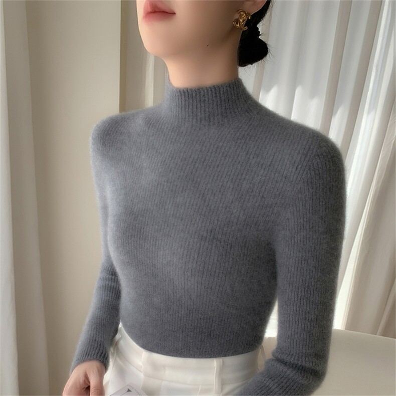 2025年秋季单件时尚百搭通勤简约加厚半高休闲/淑女,女装羊绒衫,云暖羊山羊绒