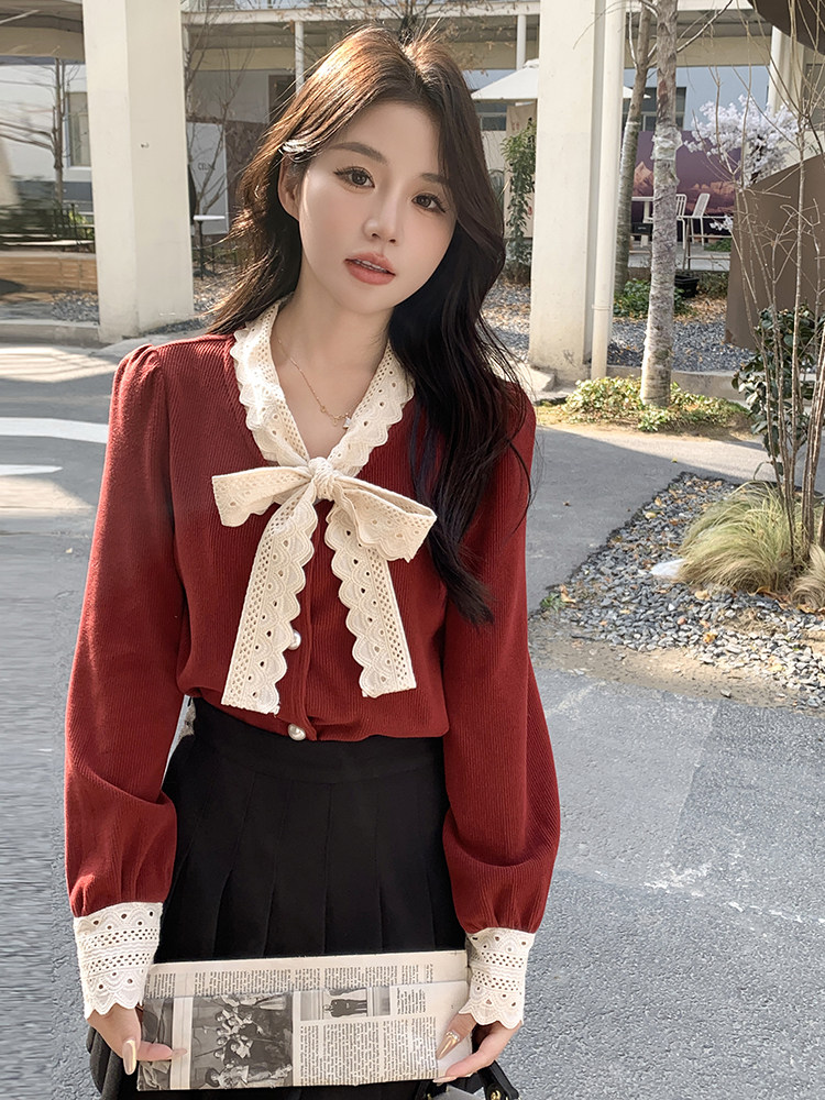 法式气质红色针织衫上衣女2025新款春季好看温柔高级感内搭打底衫,针织衫/毛衣,慧峰