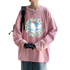 ！秋季打底衫男卫衣男潮流圆领纯棉长袖T恤男CX296-P25，男装T恤，电商B371