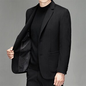男士羊毛纯色西装秋季商务休闲单西服男上衣外套SJ61982-P285，男装西服，电商B212（原钱塘6029）