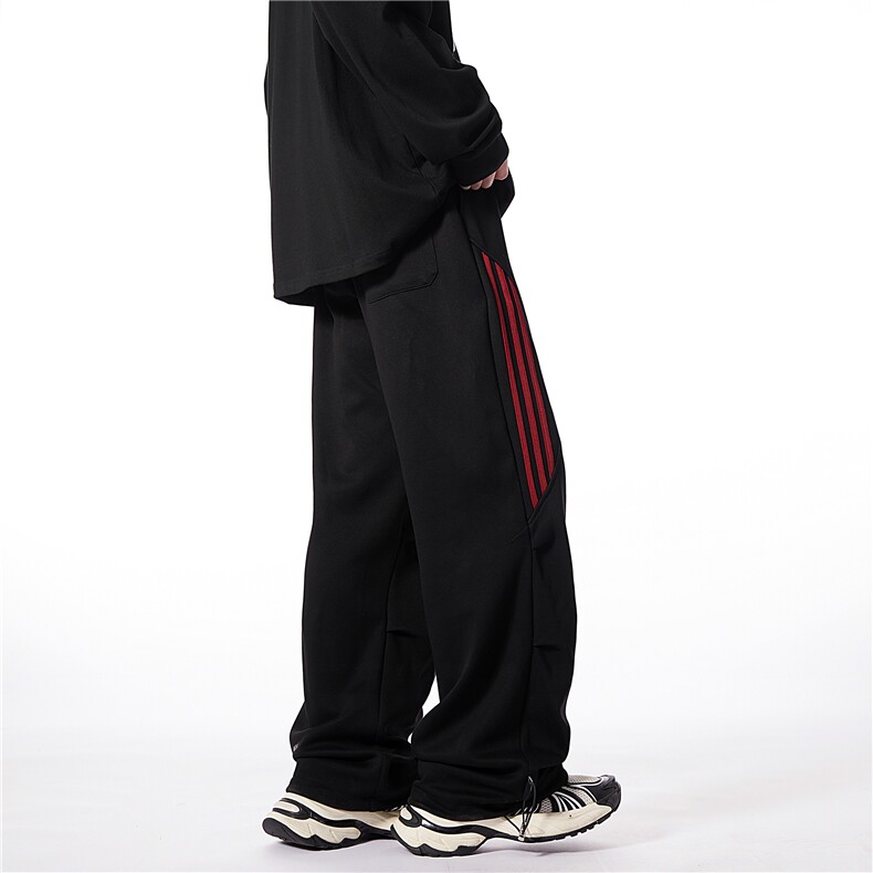 美式三条杠休闲卫裤男秋高街hiphop直筒伞兵裤子宽松百搭阔,男装休闲裤,星座218-1（原230）