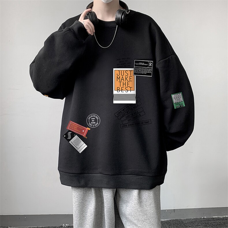 圆领卫衣男大码加厚加绒长袖t恤男S6121-P28 加绒款-P33图片