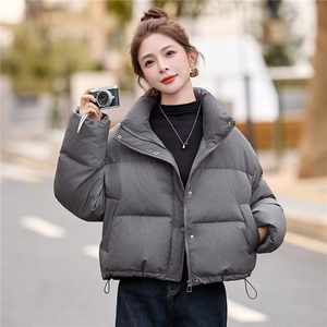 短款羽绒服女2025冬季新款小个子宽松立领白鸭羽绒面包服外套图片
