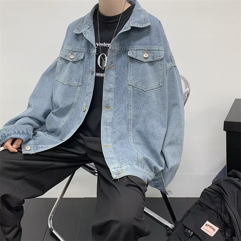 高级感水洗牛仔外套男女2025春秋季新款韩版休闲宽松显瘦夹克上衣,男装工装外套,星座516A