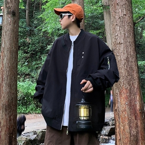 春季男士夹克宽松潮流休闲ins百搭情侣高街飞行服外套JK9022-p65图片