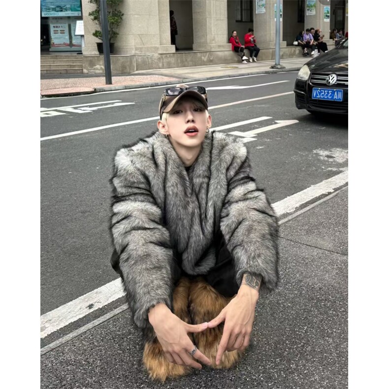 现货25短款皮草外套夹克MJ1061--P178,男装夹克,电商B288